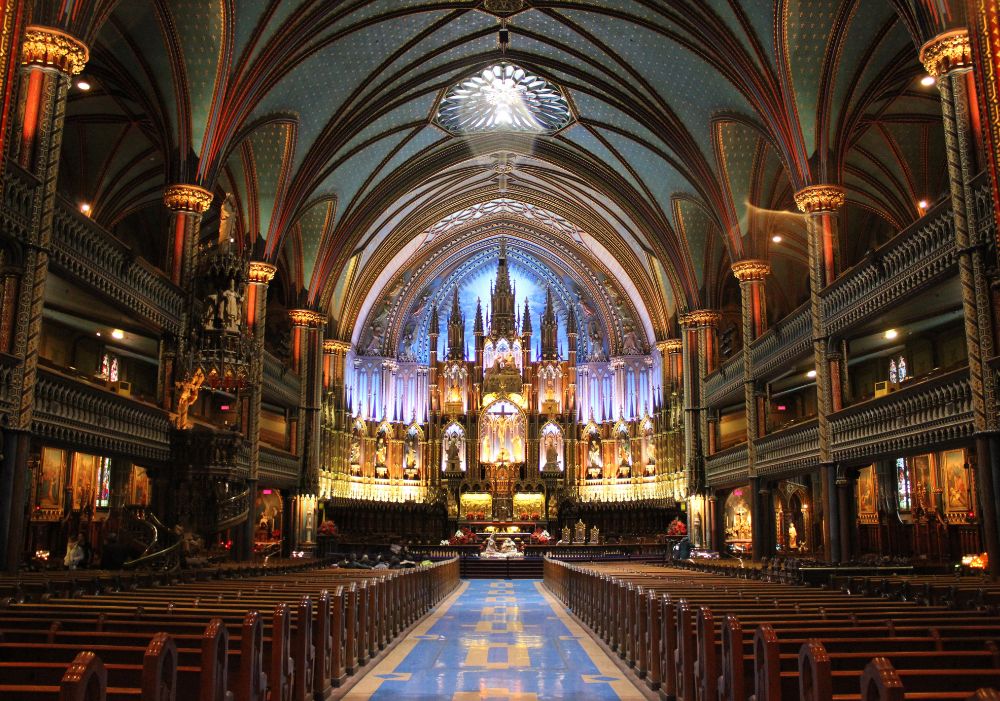 Interior of Notre-Dame Basilica in Montreal – Canada Tour Package From India
