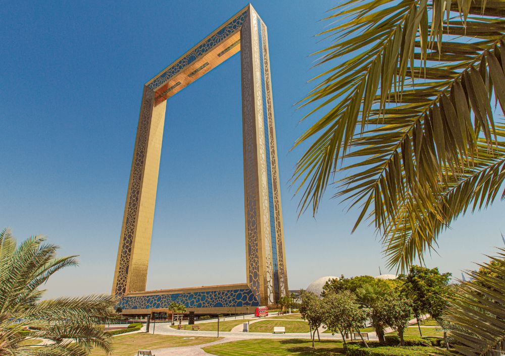 Dubai Frame on a sunny day, part of the Dubai city tour package by Fab Holidays