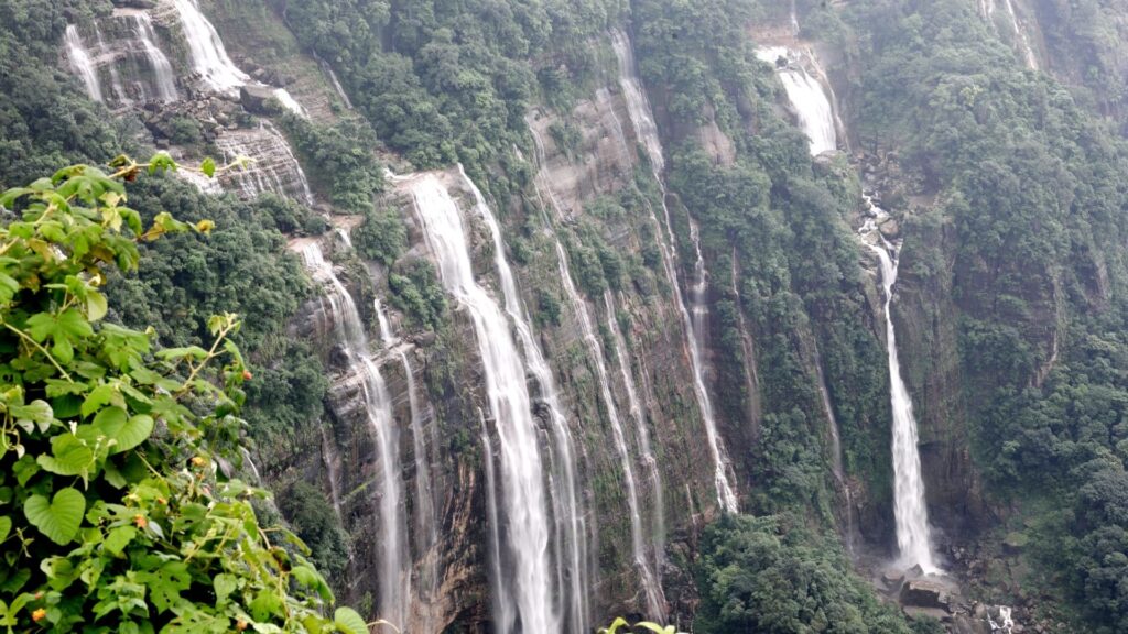 Seven Sisters Waterfalls in Shillong, Meghalaya during monsoon – Best Places to Visit in August in India