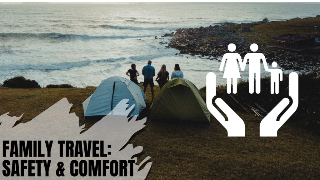 Family enjoying a scenic camping trip by the sea – perfect example of family tour packages in India focusing on safety and comfort.