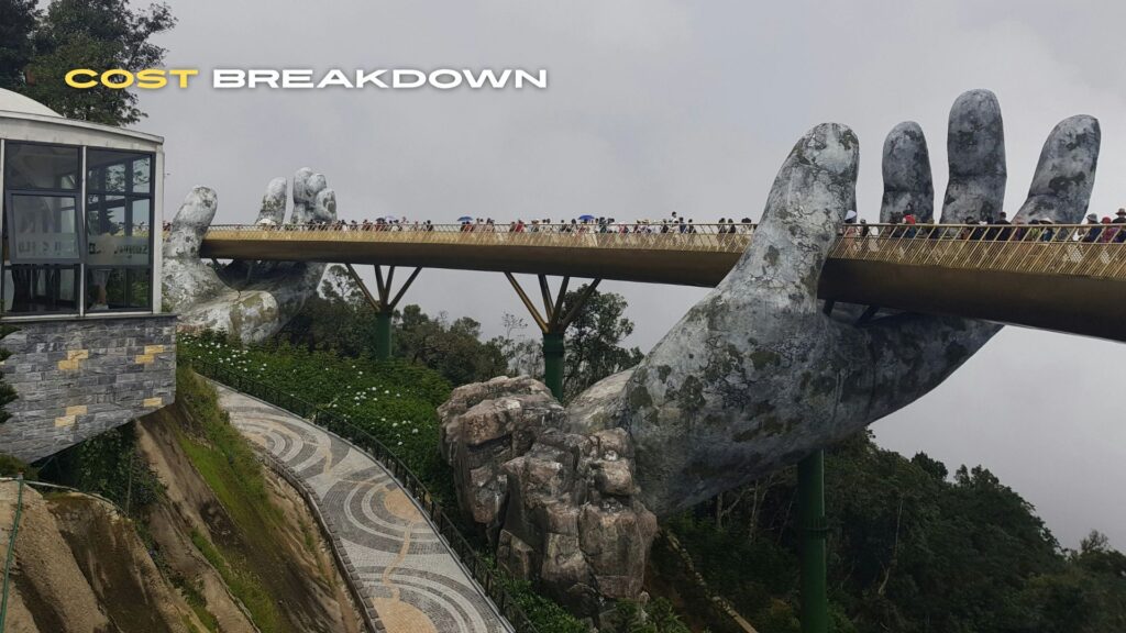 3️⃣ SEO Alt Text (Most Important) Golden Bridge supported by giant stone hands at Ba Na Hills near Da Nang, a highlight of many Vietnam tour packages from Delhi